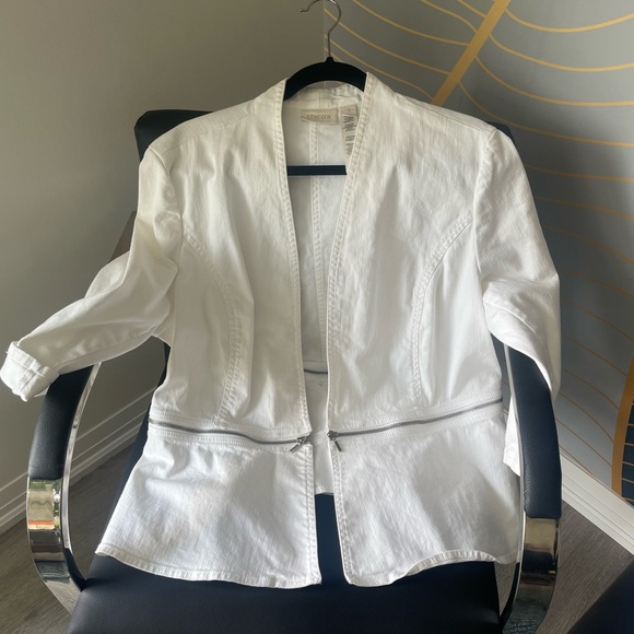 Chico's Women 3/4 Sleeve
Denim Peplum Jacket Size 3 or Large - Picture 4 of 8